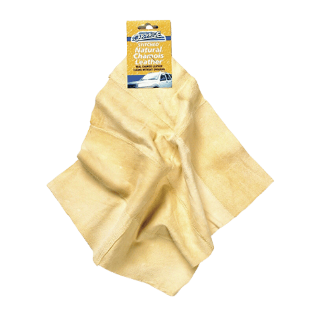Car Pride Stitched Natural Chamois Leather Cleaning Cloth