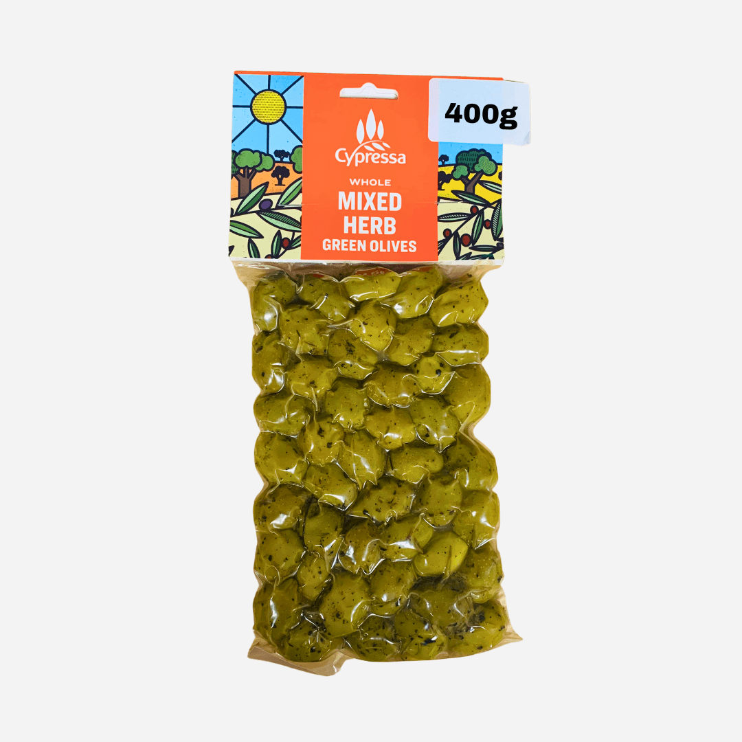 Cypressa Whole Mixed Herb Green Olives