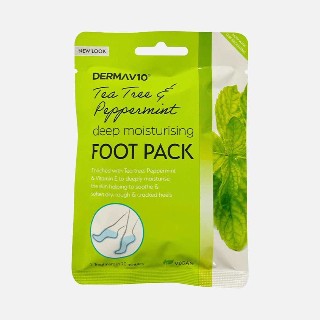 Derma V10 Moisturising Tea Tree & Peppermint Foot Pack