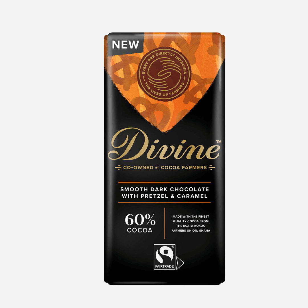 Divine Smooth Dark Chocolate With Pretzel & Caramel