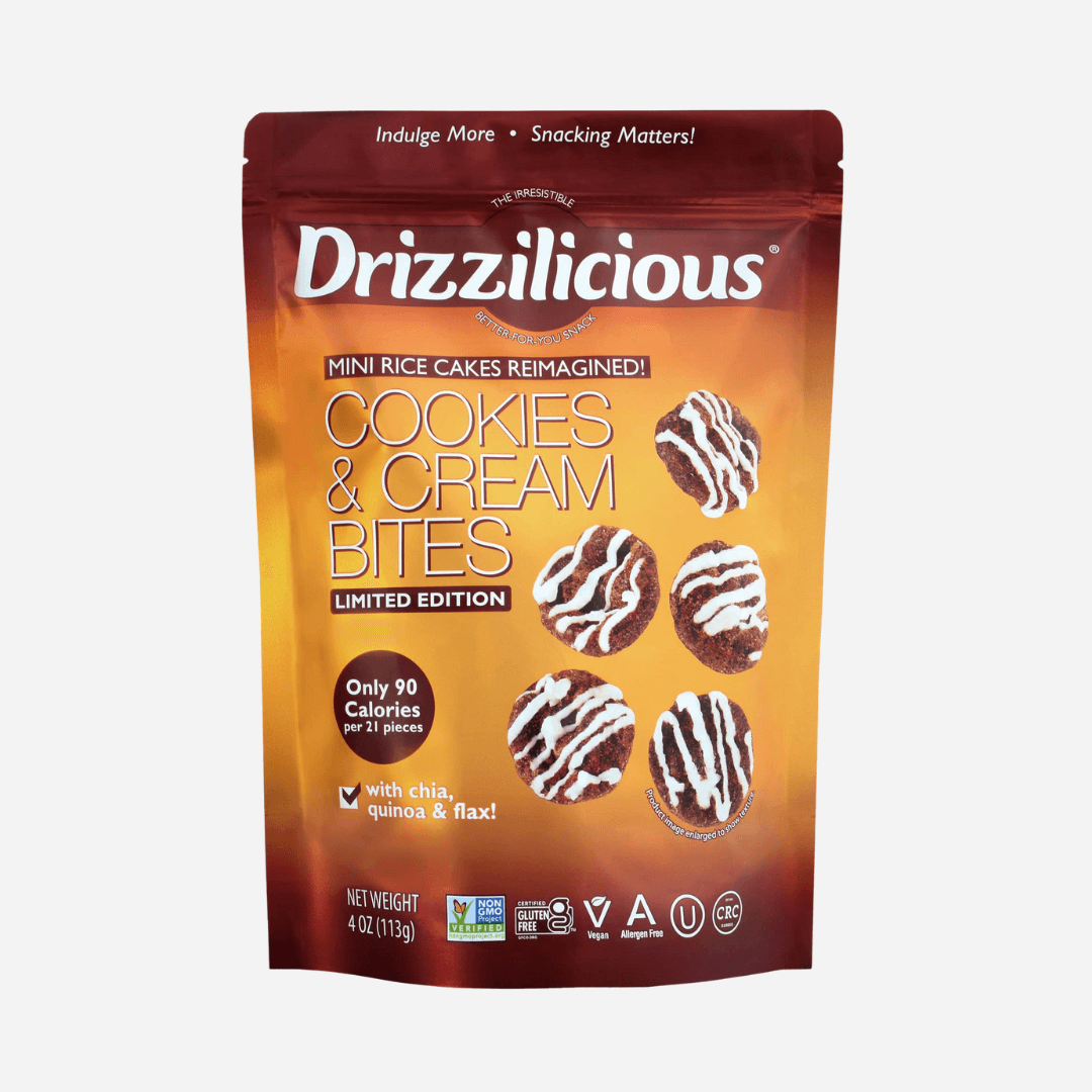 Drizzilicious Cookies & Cream Mini Rice Cake Bites