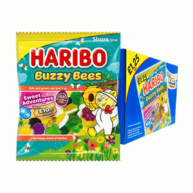 Haribo Buzzy Bees Fruit Flavour Sweet Foam Gums 12 x 140g