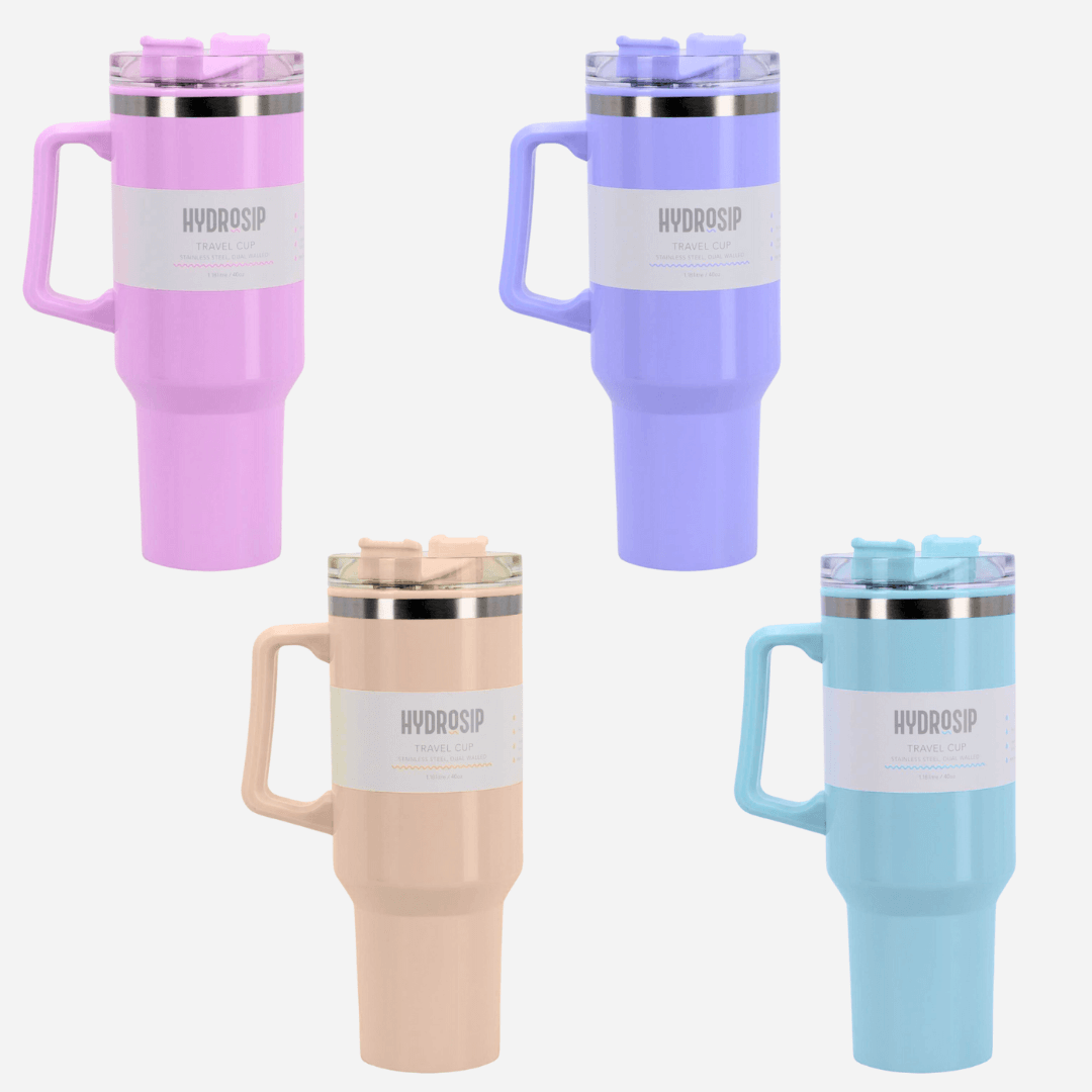 HydroSip Double Walled Large 1.18 Litre Travel Cup Pastel Colours