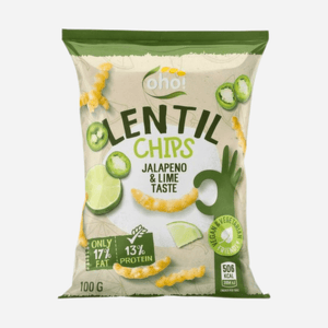 Oho! Lentil Chips Jalapeno & Lime Taste