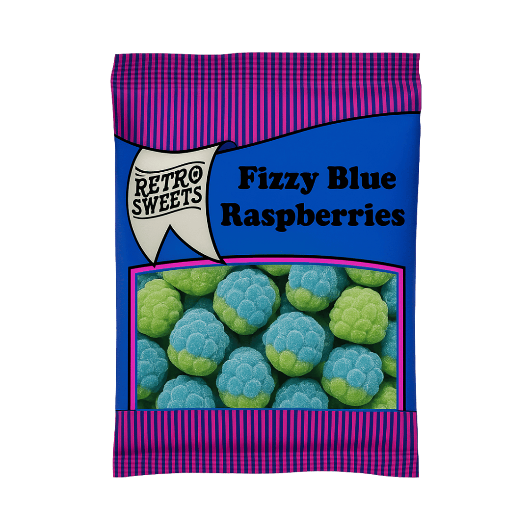 Retro Sweets Fizzy Blue Raspberries