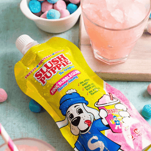 The Original Slush Puppie Pink Bubblegum Flavour Slushy Pouches