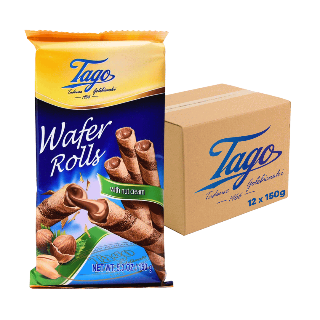 Tago Hazelnut & Peanut Flavour Wafer Rolls
