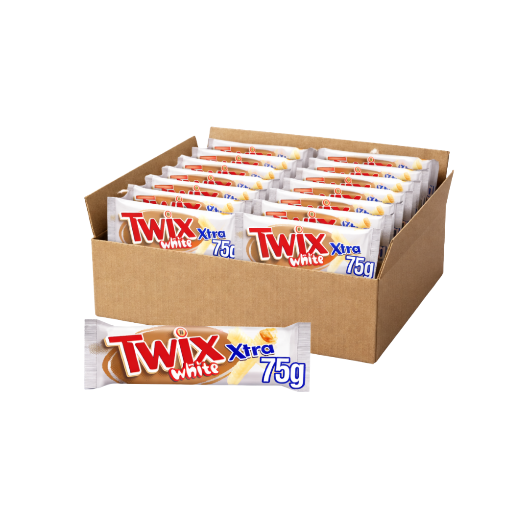 Twix White Chocolate Biscuit Xtra Bars 24 x 75g